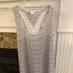 Black and white striped workout top